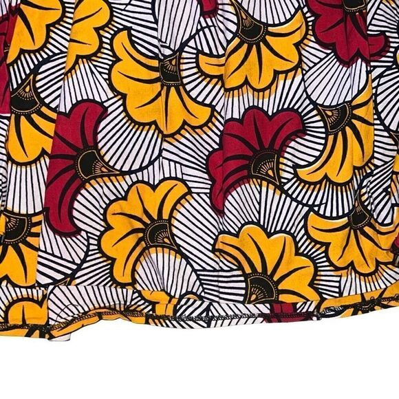 Francis + Benedict A-Line African Print Floral Maxi Skirt Pleated Sz L Large - Picture 8 of 8
